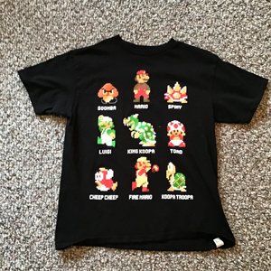 Mario Character T Shirt, Black, Size: M
